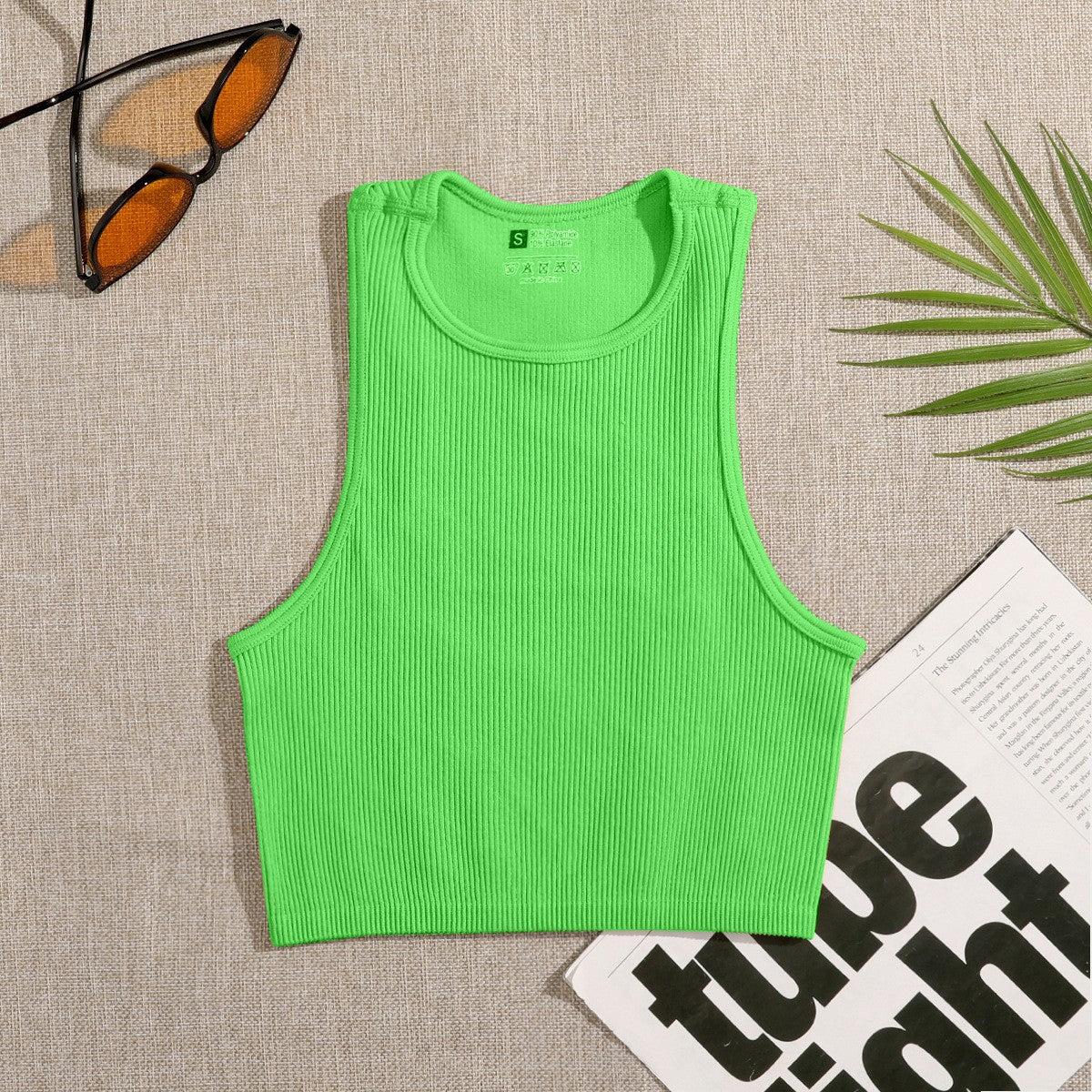 Solid Color Sleeveless Vest Women's Summer High Waist Short Navel Fitness Running Yoga Clothes